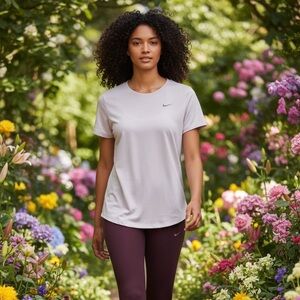Women’s Nike Light Pink Top and Dark Plum Leggings Set